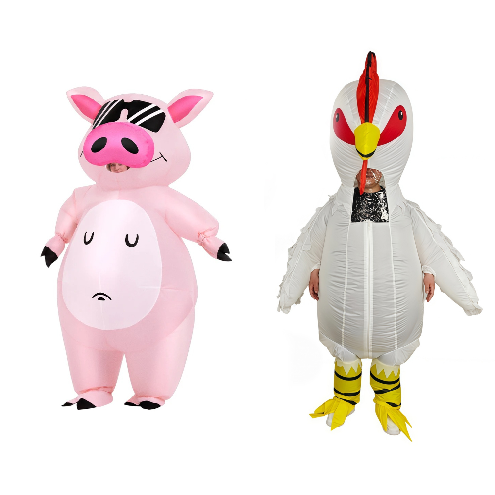 Halloween Costume Adult - Cartoon Dier Biggetje Opblaasbaar Kostuum Anime