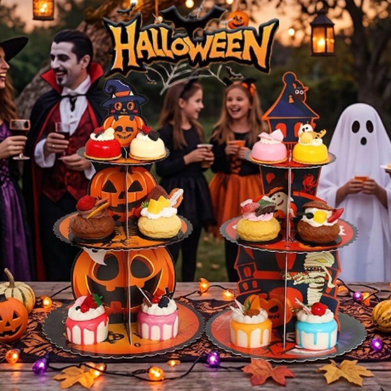 Spider Web Halloween Decoration - 1-4 STUKS 3-laags spinnenweb dessertstandaard decor