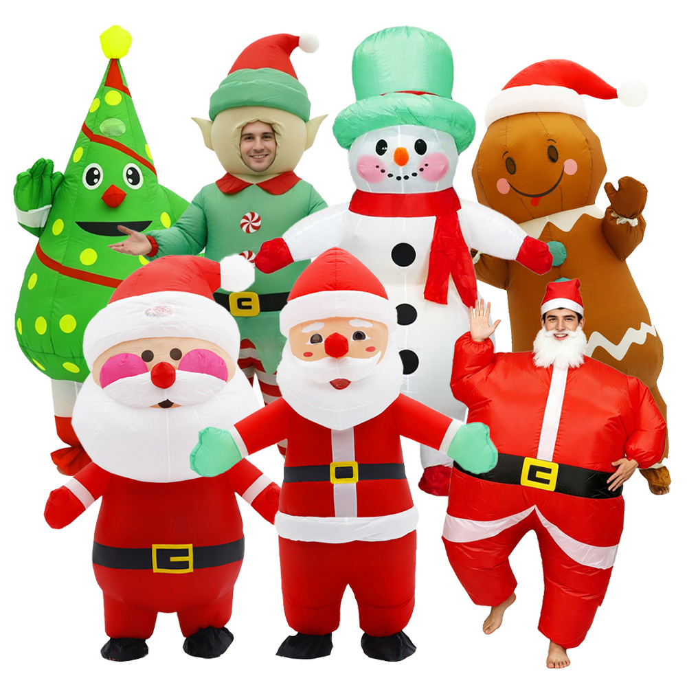 Halloween Costume Adult - Kerstmis Grappige Opblaasbare Kostuums Peperkoekenman Kerstman