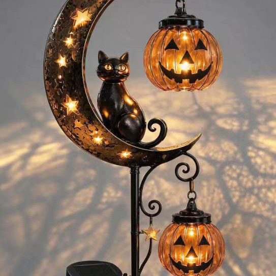 Pumpkin Lantern Halloween - Halloween zwarte kat & pompoen maan