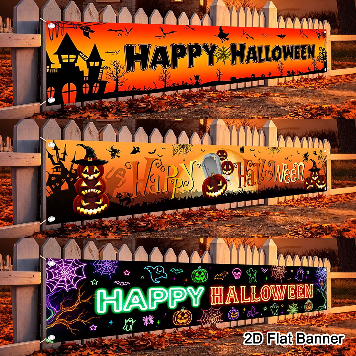 Pumpkin Lantern Halloween - 1pc Happy Halloween Banner Jack-O'-Lantern Pompoenpatroon