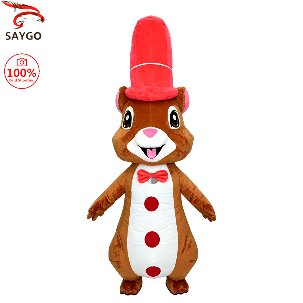 Halloween Costume Adult - SAYGO Red Hat Eekhoorn Opblaasbaar Kostuum