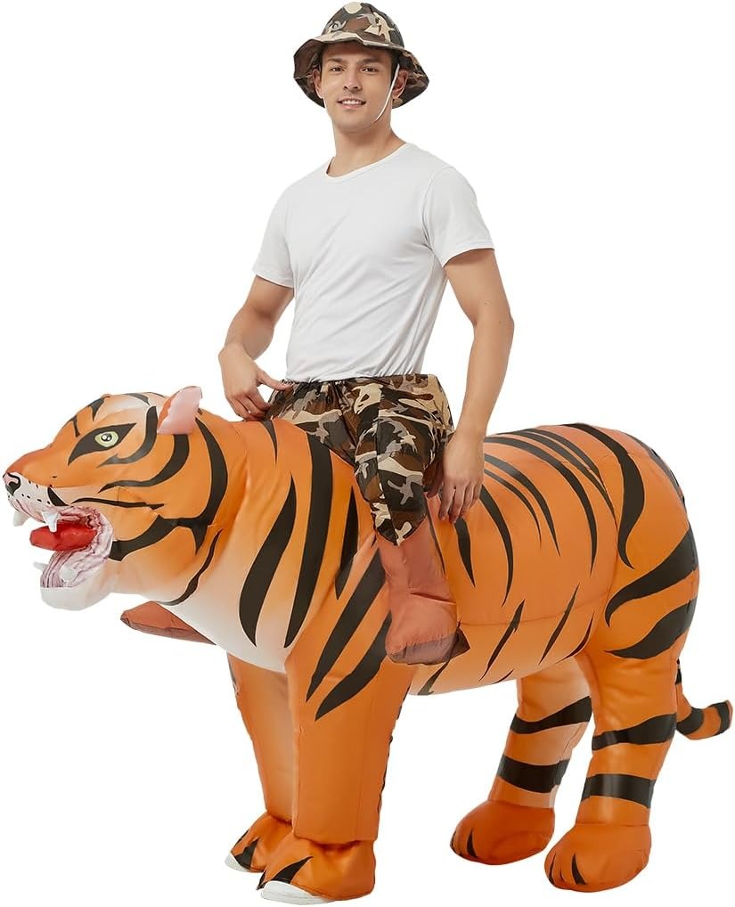 Halloween Costume Adult - Opblaasbaar tijgerkostuum voor volwassenen, geschikt voor