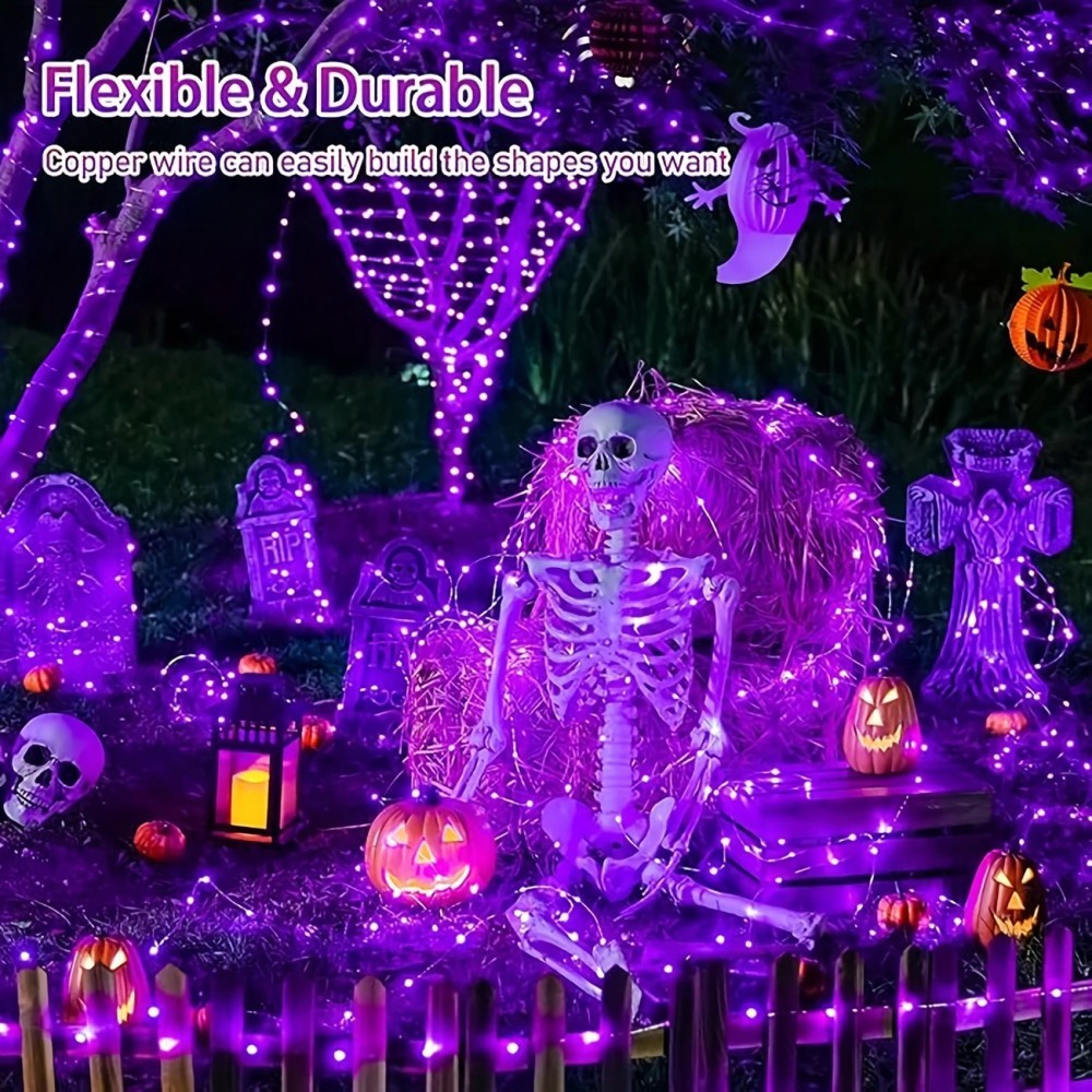 1PC 12M100LED Halloween Solar  - Halloween Led String Lights Orange recensie en prijs