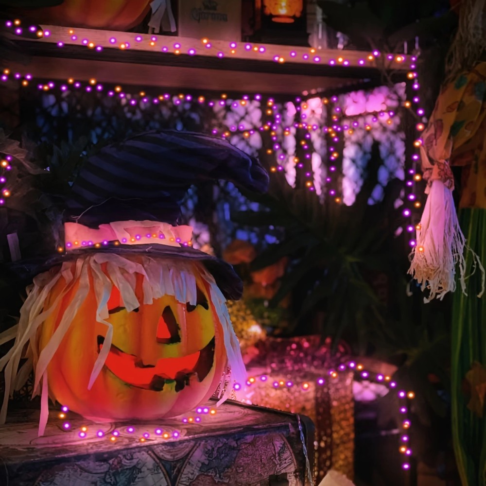 1PC 12M100LED Halloween Solar  - Halloween Led String Lights Orange recensie en prijs