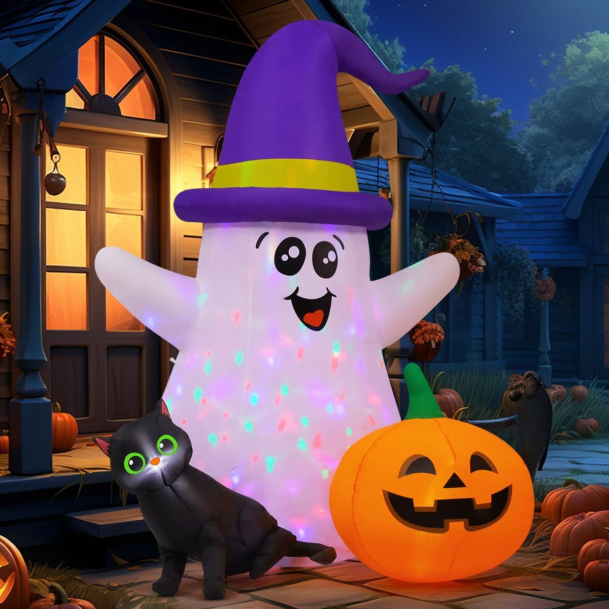 1,5 meter Halloween opblaasbar - Halloween Pumpkin Decor Led recensie en prijs