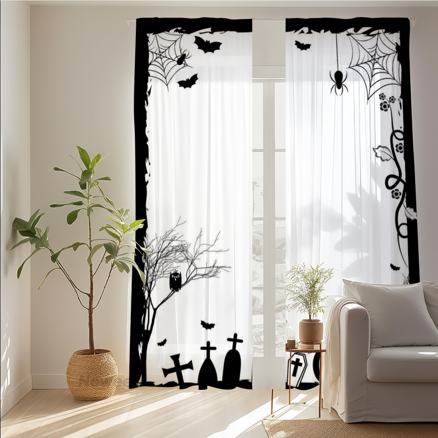 2 STUKS Digitaal bedrukt trans - Spider Web Halloween Decoration recensie en prijs