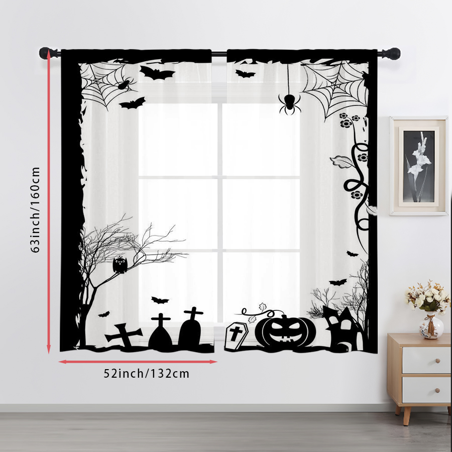 2 STUKS Digitaal bedrukt trans - Spider Web Halloween Decoration recensie en prijs