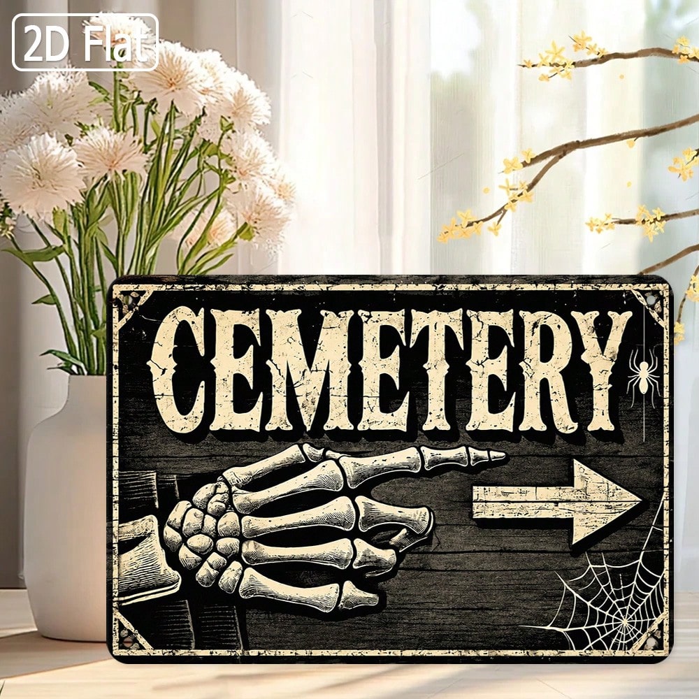 1 stuk 2D plat blikken bord –  - Halloween Skeleton Decoration recensie en prijs
